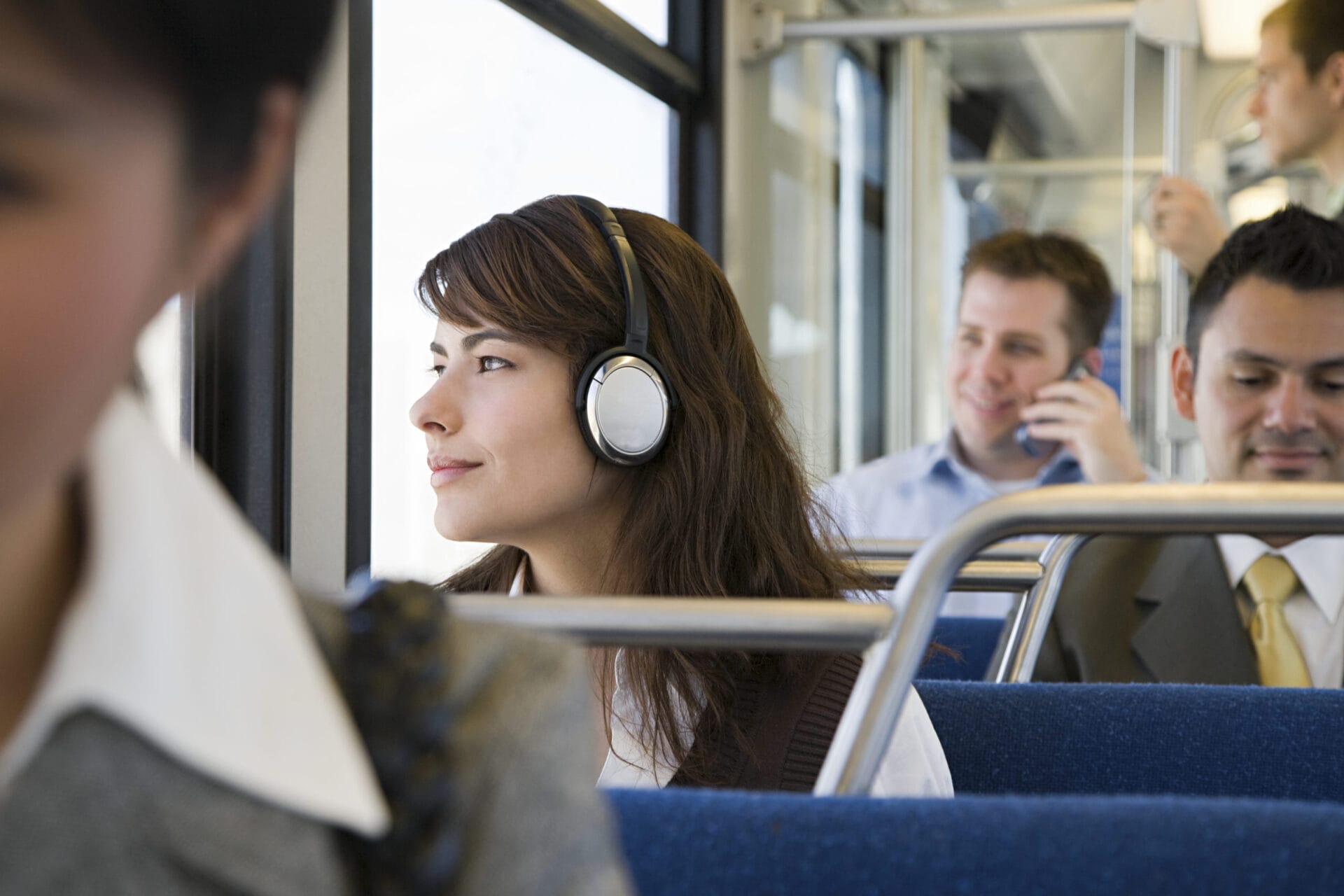 Commuters on train